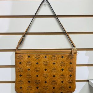 MCM Cognac Visetos Liz Pouch